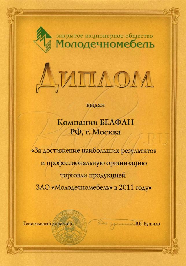 Диплом Молодечномебель 2011