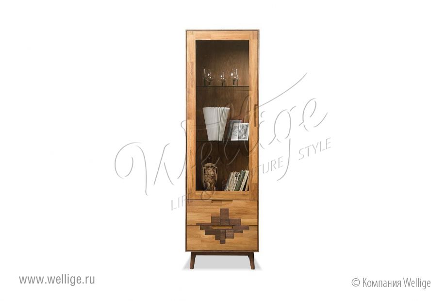 Фото - 1 - Шкаф с витриной 1-но дверный "Irving Design" (левый)
