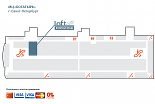 схема прохода Loft в МЦ «БОГАТЫРЬ»