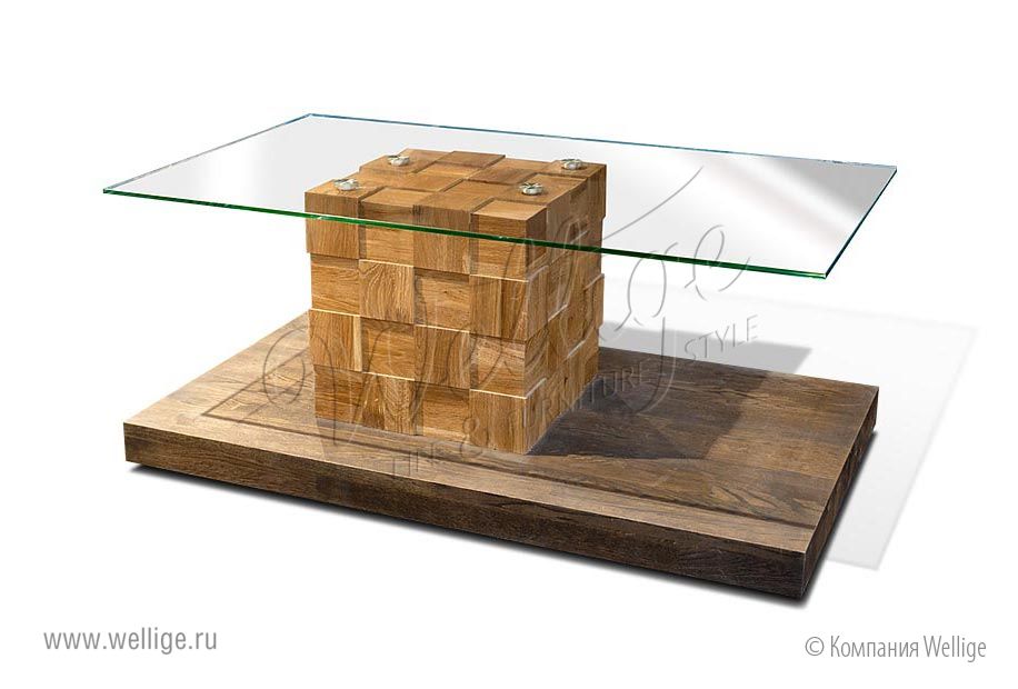 Фото - 1 - Стол журнальный "Cube Design" (стекло)